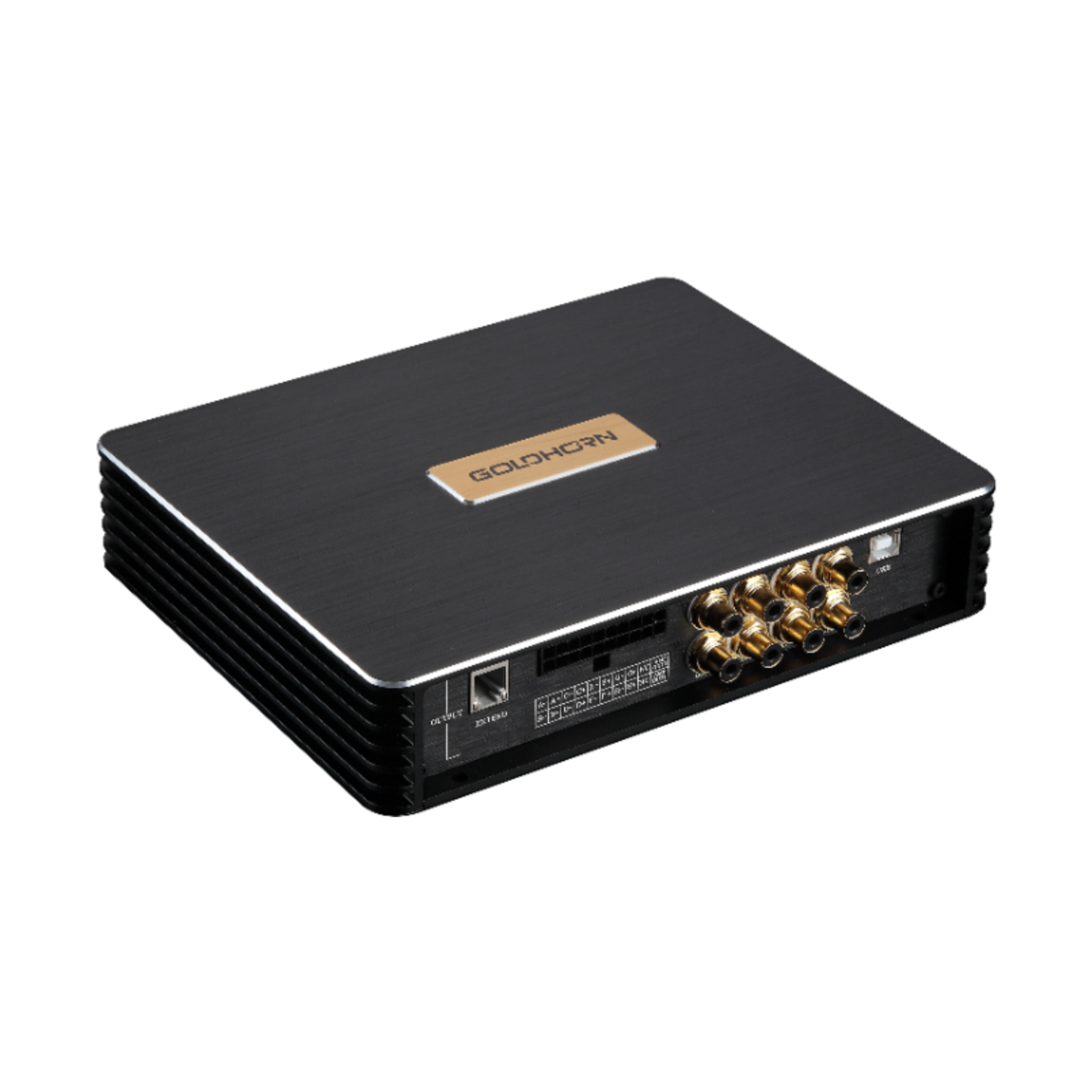 Goldhorn DSPA 816 Pro DSP amplifier front angled view