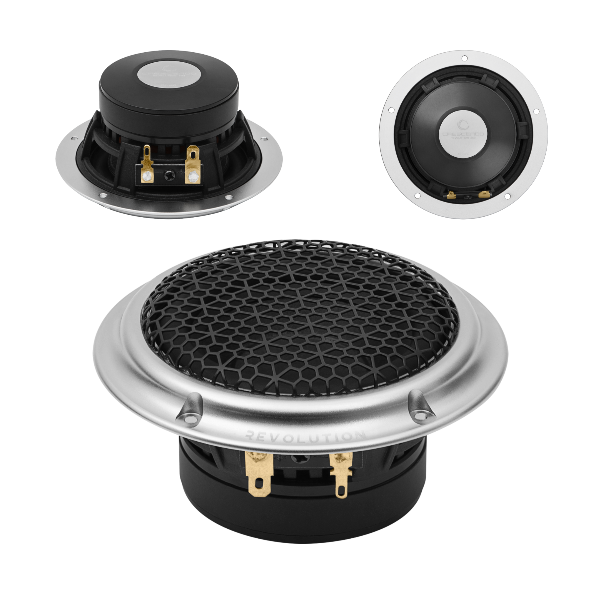 Crescendo Revolution 3S3 midrange speaker various angles