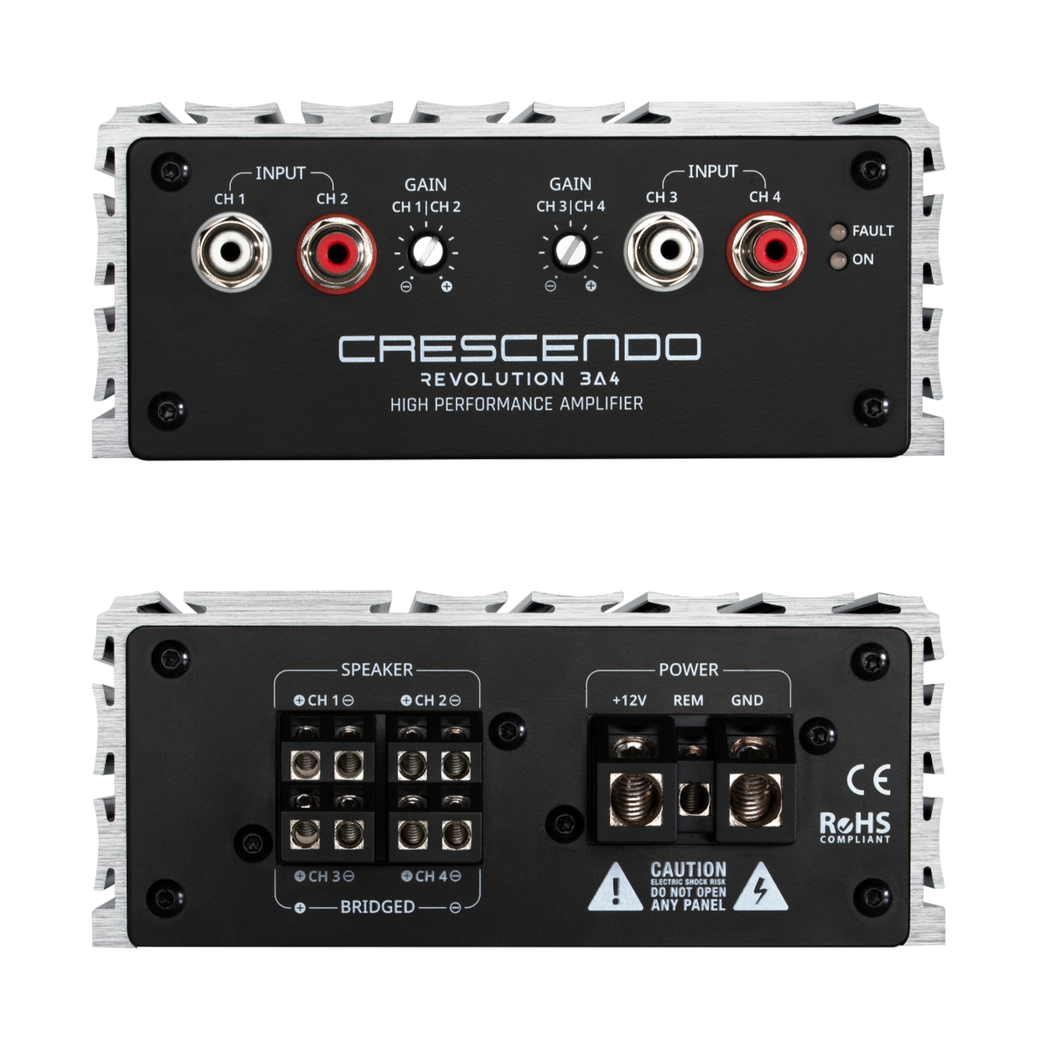 Crescendo revolution 3A4 4 channel amplifier side view