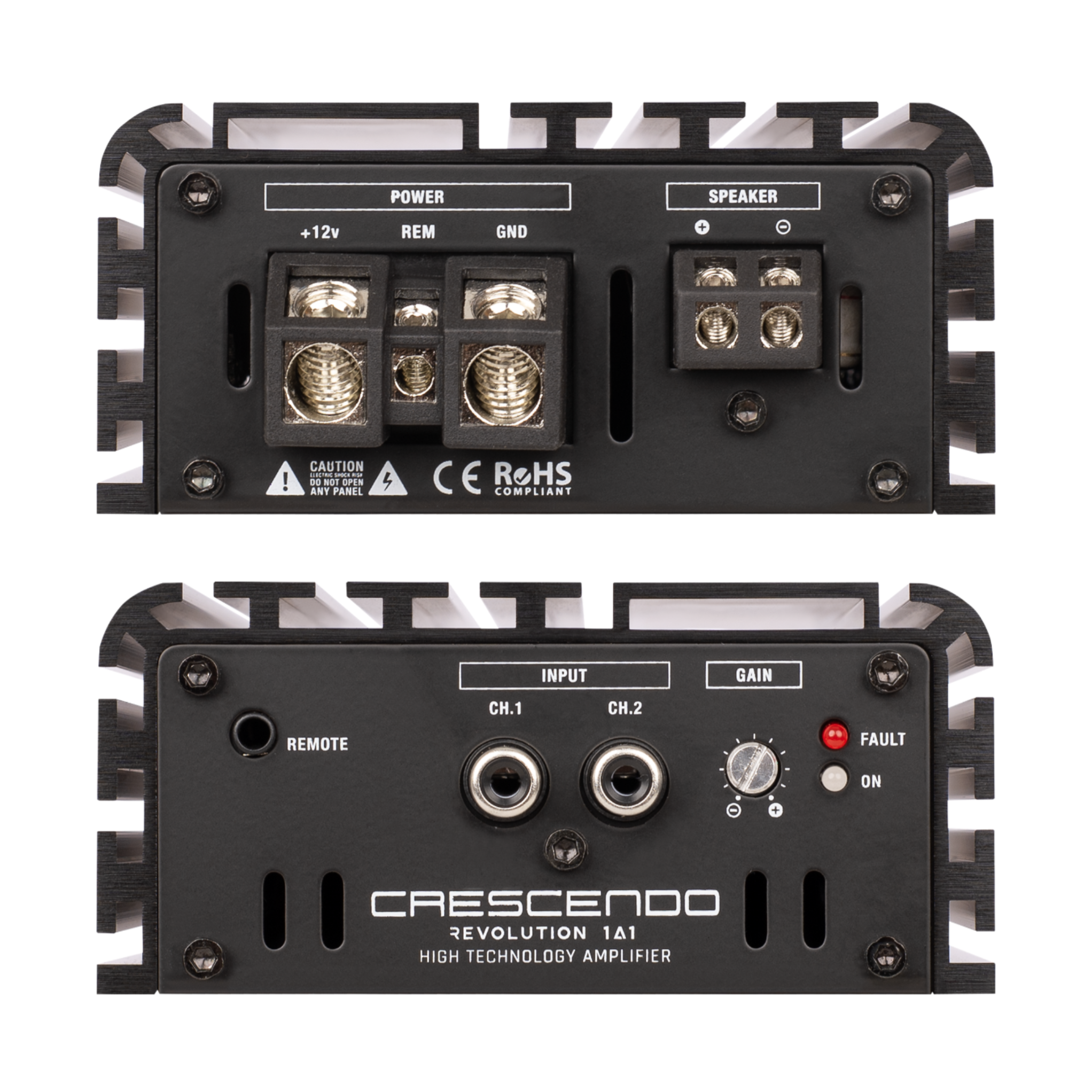 Crescendo revolution 1A1 subwoofer amplifier side view