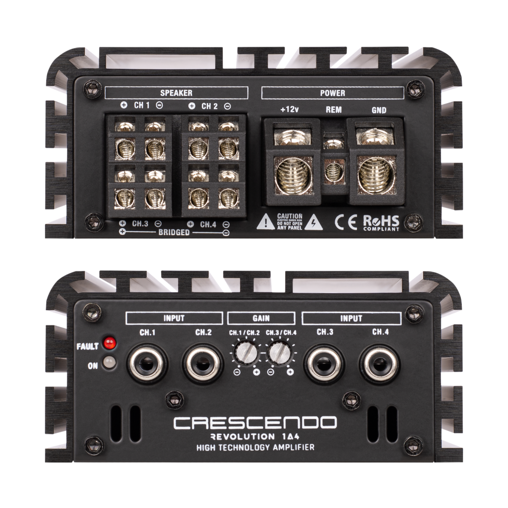 Crescendo revolution 1A4 compact amplifier side view