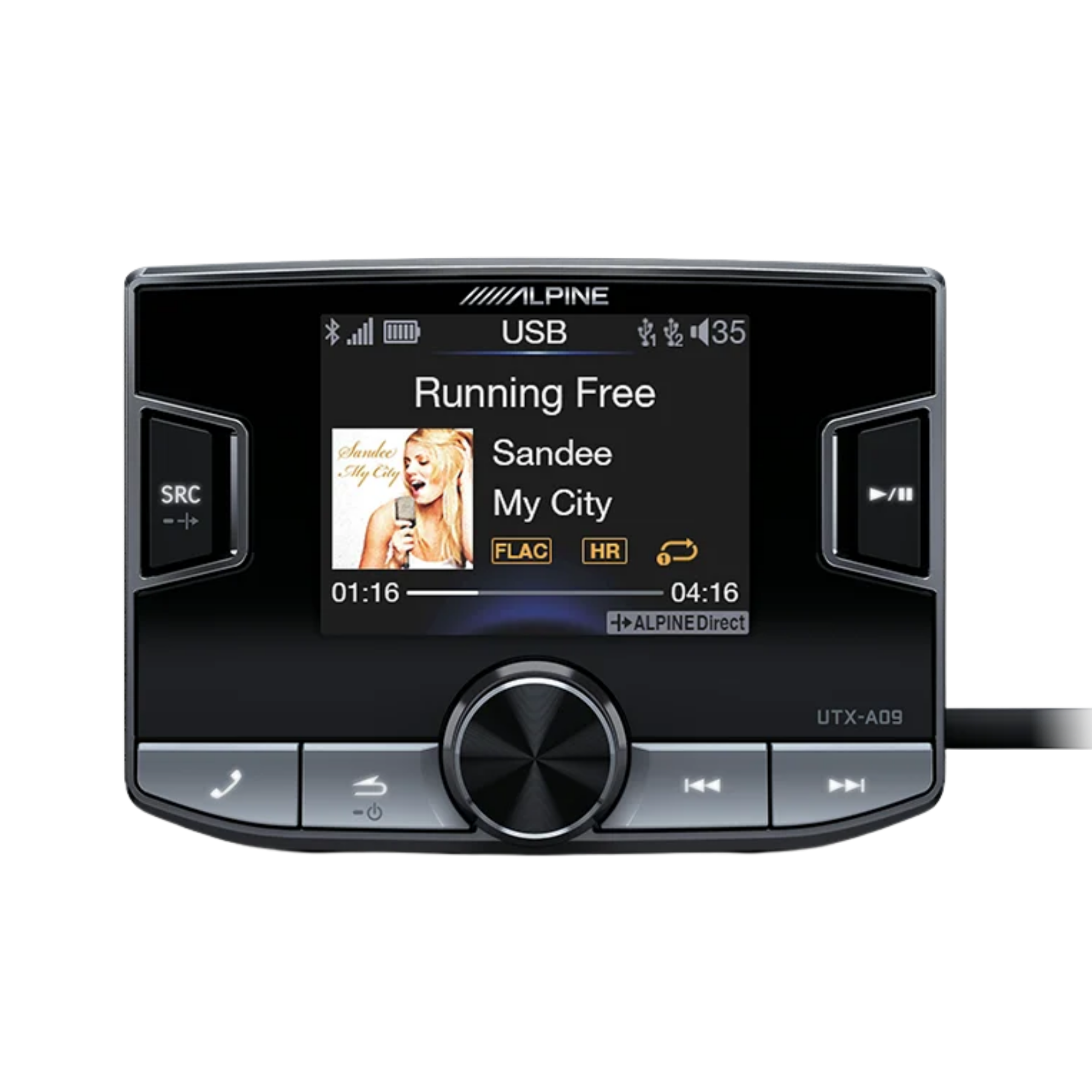 Alpine UTX-A09 PRO — Hi-Res Audio Digital Media AM/FM Receiver (Bluetooth + Dual USB)