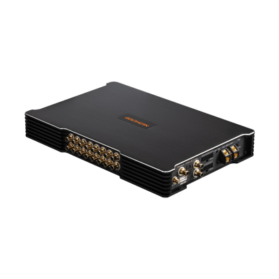 Goldhorn 1216 Plus 24 channel DSP amplifier angled view