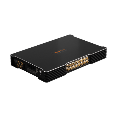 Goldhorn 1216 Plus 24 channel DSP amplifier front angled view