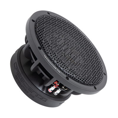 Crescendo revolution 710 subwoofer angled view