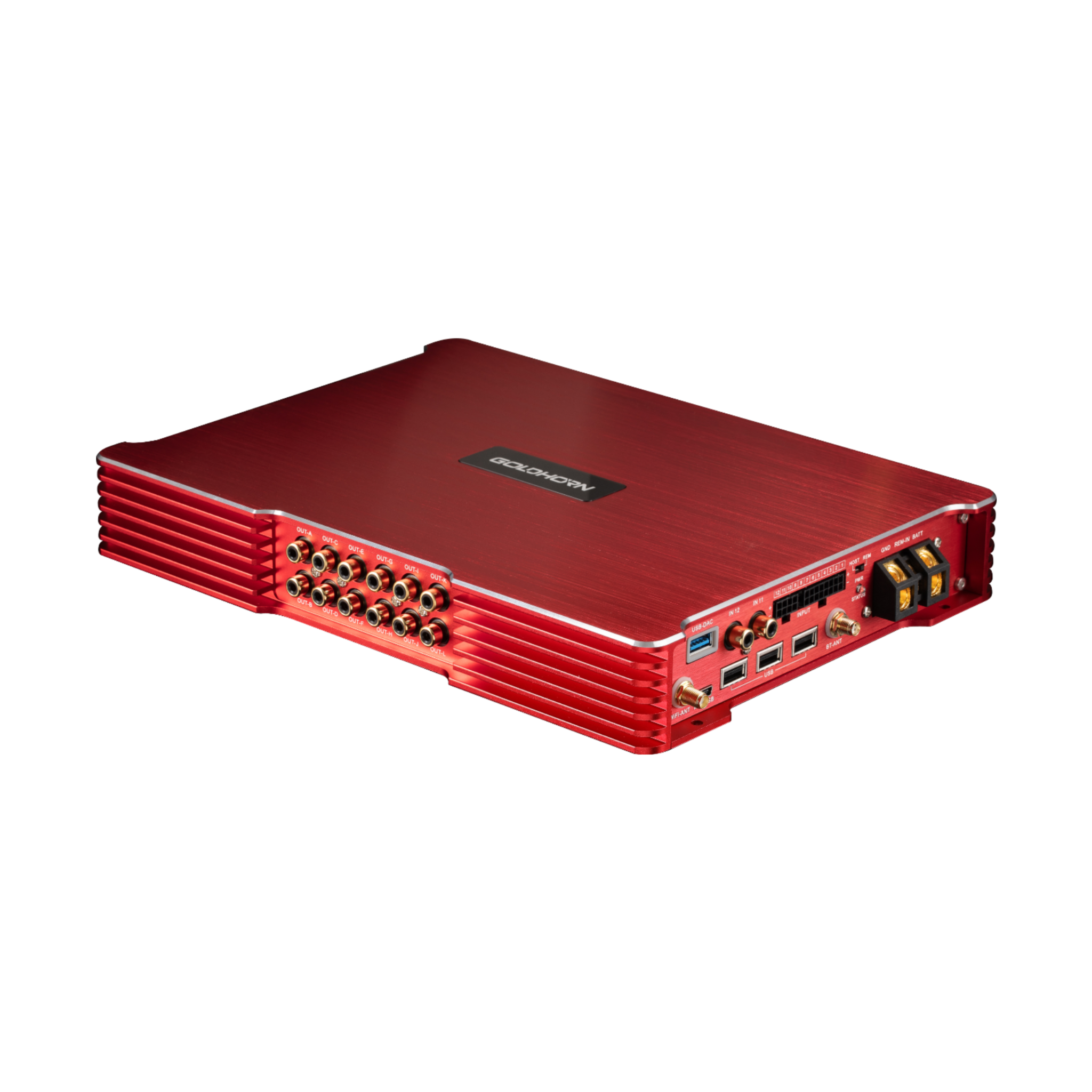 Goldhorn P3 DSPA Plus DSD player and DSP amplifier angled view