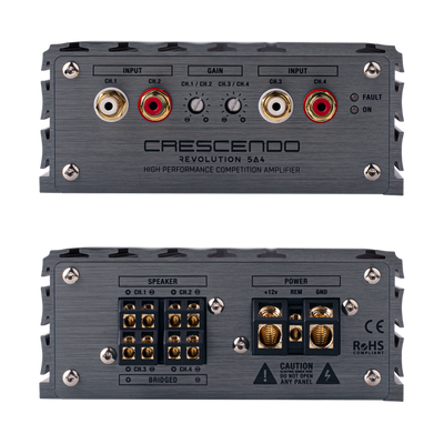 Crescendo revolution 5A4 4 channel amplifier side view