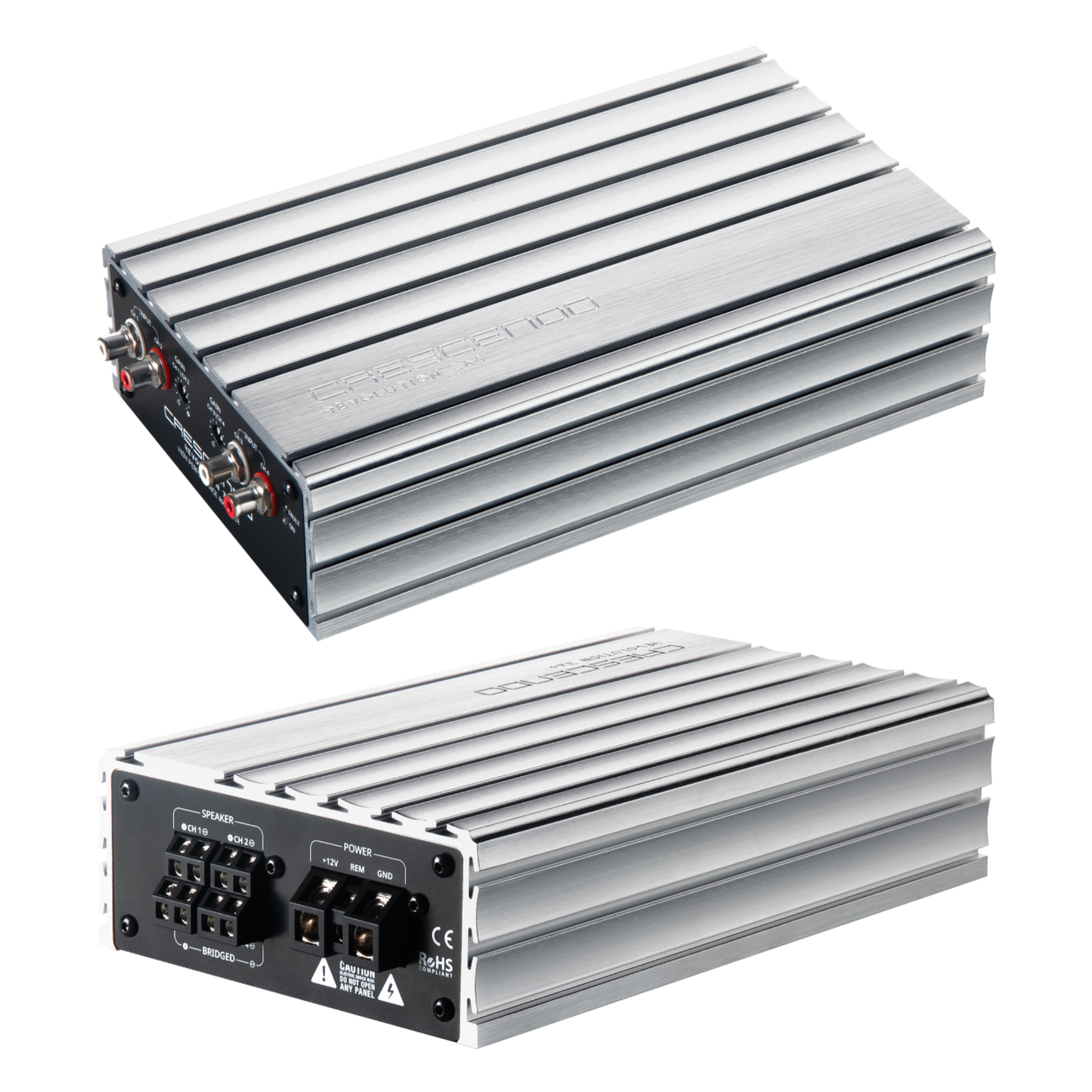 Crescendo revolution 3A4 4 channel amplifier angled views