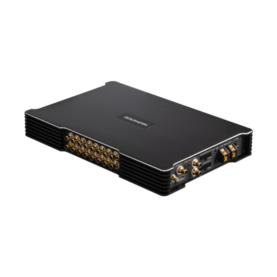 Goldhorn DSPA 1616 Ultra DSP amplifier angled view