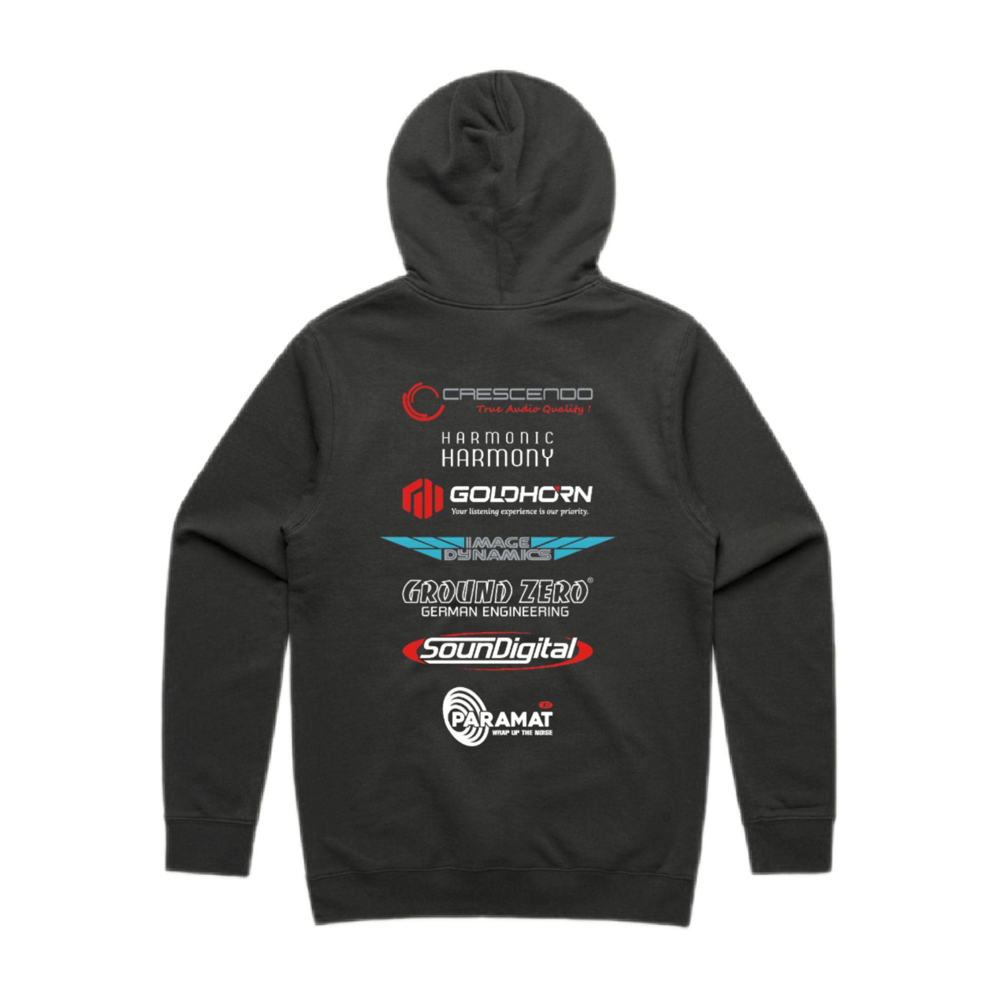 OSCA competition logo charcoal hoodie back
