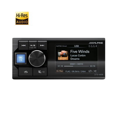 Alpine UTX-M08S — Hi-Res Audio Digital Media Player (Bluetooth + Dual USB)