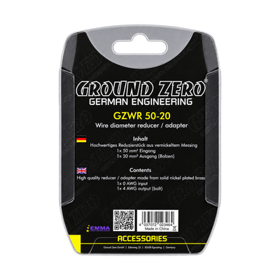 Ground Zero GZWR 50-20 Wire Reducer Adapter (0 AWG to 4 AWG)