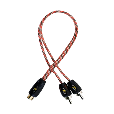 stinger 4000 series 1 female 2 male y splitter rca