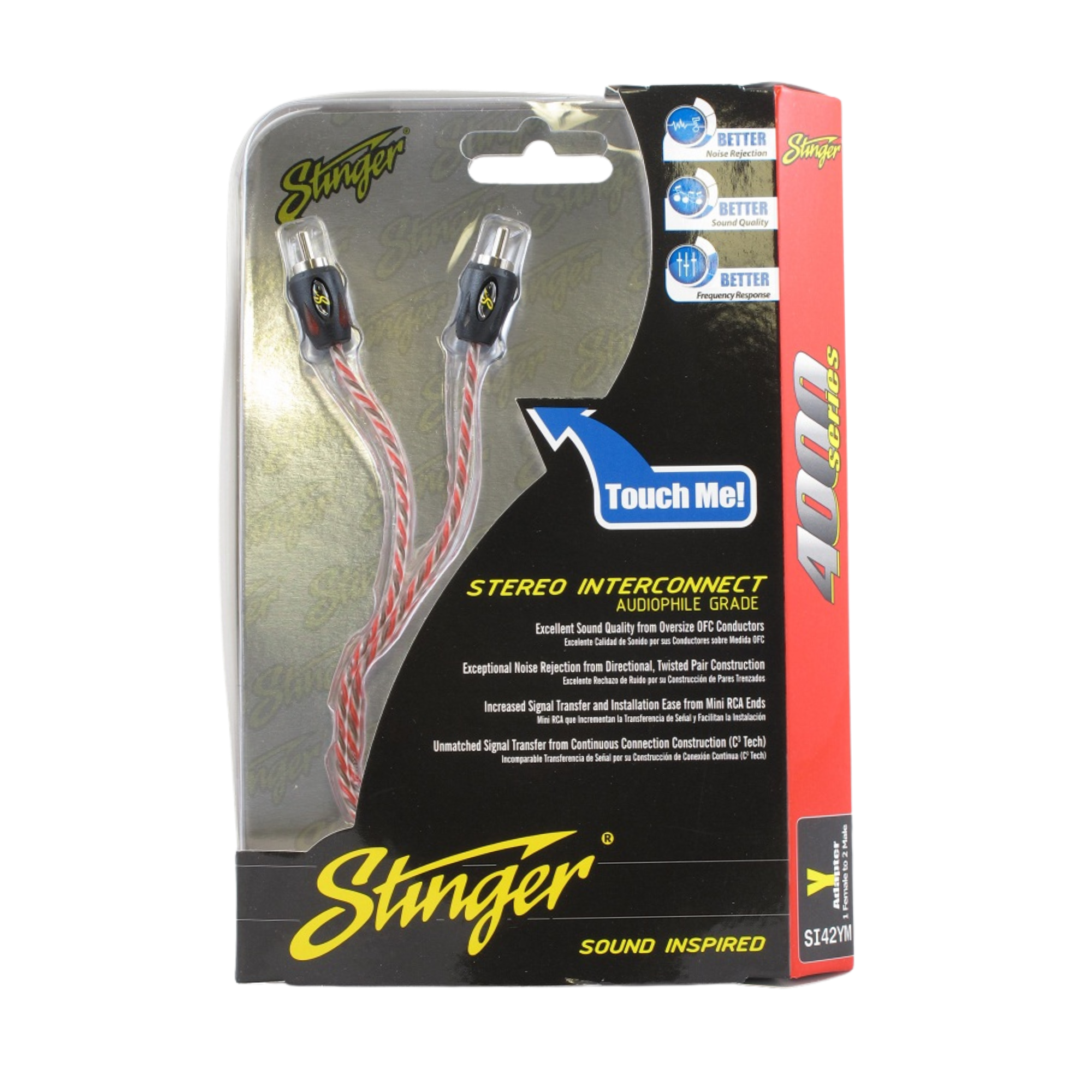stinger 4000 series male y splitter rca
